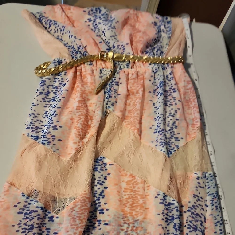 Candies Pink And Blue Tiered Maxi Skirt for Cocktail - Picture 8 of 10